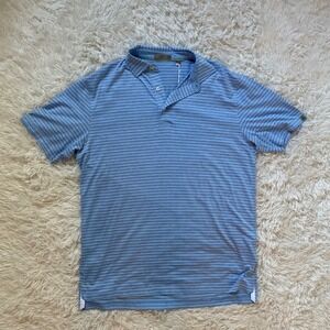 Tasc Performance Men Cloud Lightweight Stripe Polo Polar Heather White Size M
